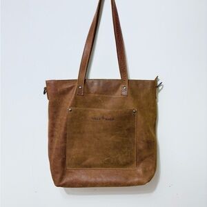 GREENWOOD - Classic Leather Tote Bag - Camel